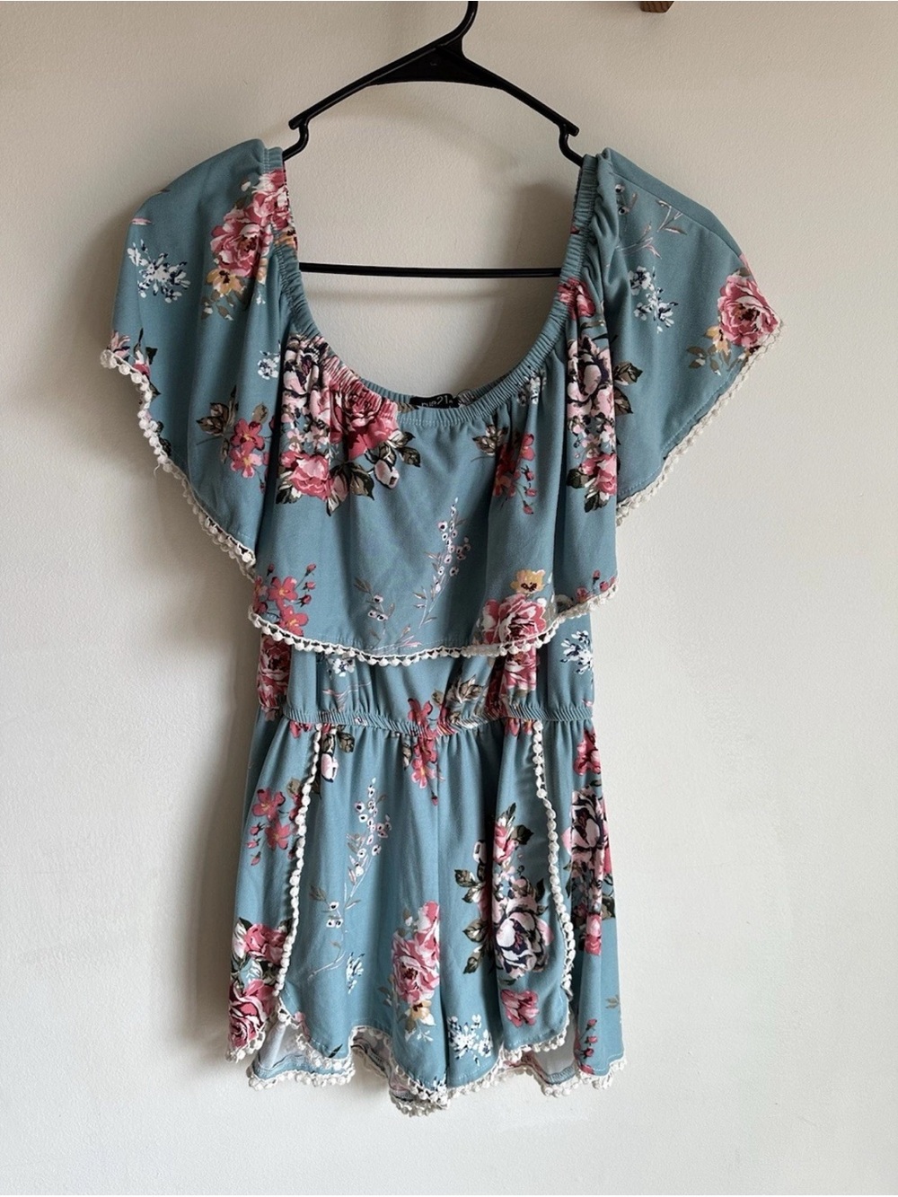 Rue21 Women’s M Floral Teal Strapless Lace Romper